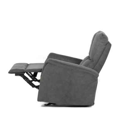 Křeslo polohovací, manuální polohování, šedá látka, houpací mechanismus