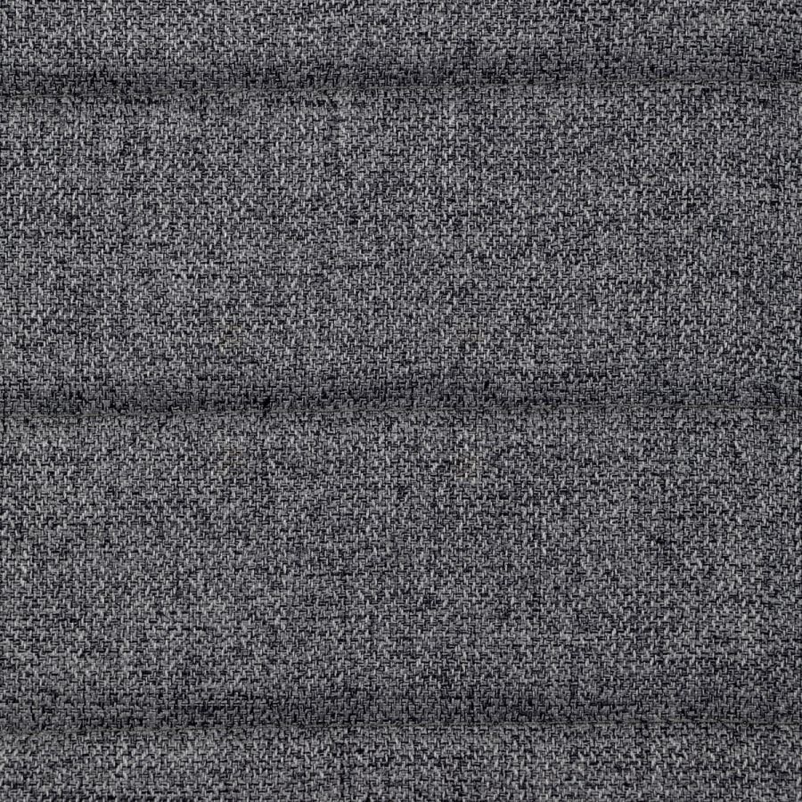 Jídelní set 1+4, stůl 130x70, deska slinutý kámen v imitaci šedého matného mramoru, židle šedá látka, černý lak