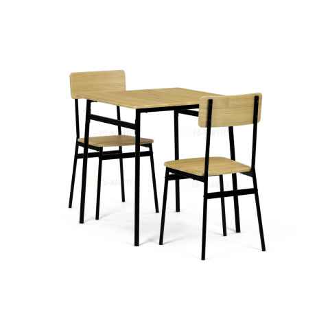 Set jídelní (1+2), MDF, dekor divoký dub, černý kov
