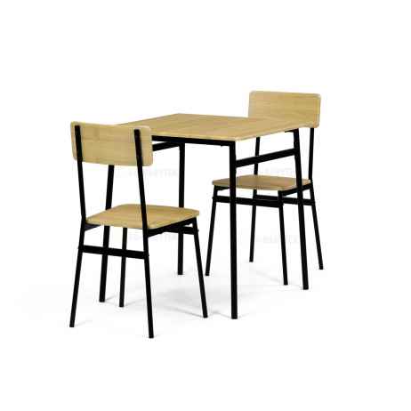 Set jídelní (1+2), MDF, dekor divoký dub, černý kov