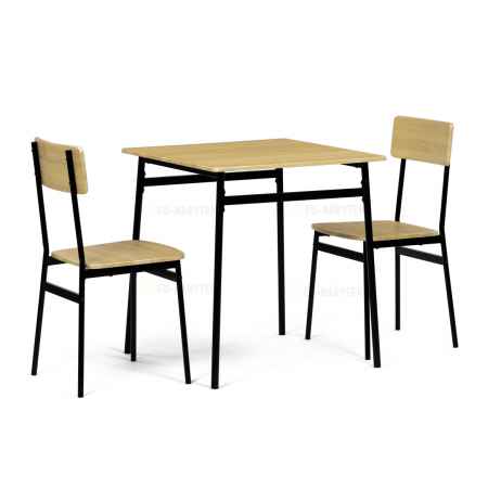 Set jídelní (1+2), MDF, dekor divoký dub, černý kov