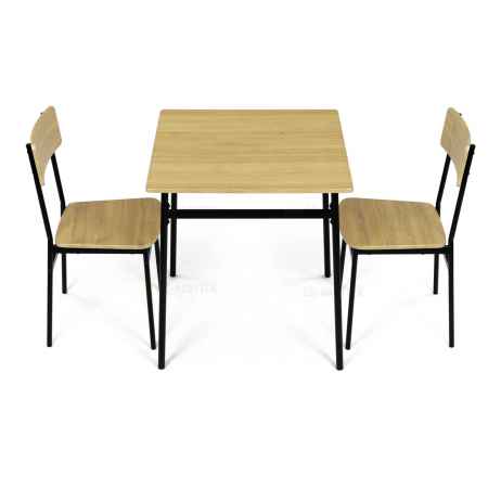 Set jídelní (1+2), MDF, dekor divoký dub, černý kov