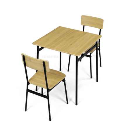 Set jídelní (1+2), MDF, dekor divoký dub, černý kov