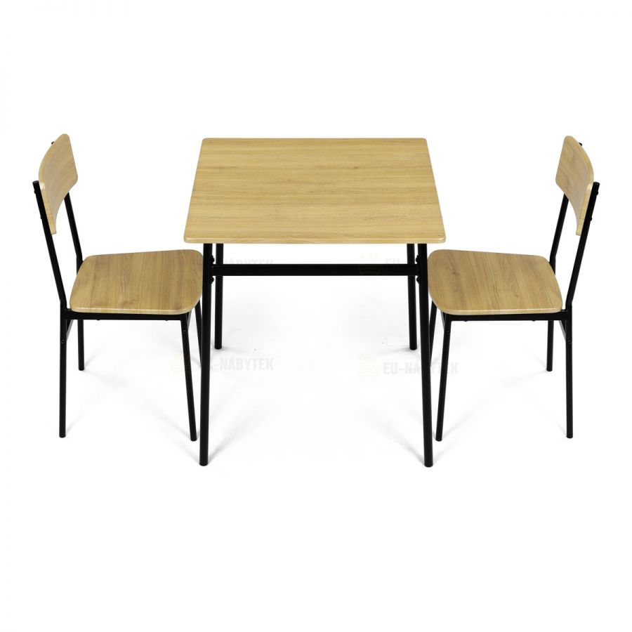 Set jídelní (1+2), MDF, dekor divoký dub, černý kov