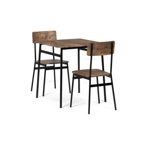 Set jídelní (1+2), MDF, dekor staré dřevo, černý kov