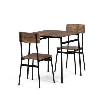Set jídelní (1+2), MDF, dekor staré dřevo, černý kov