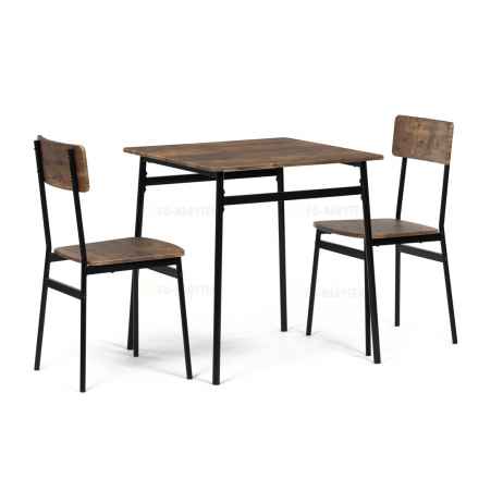 Set jídelní (1+2), MDF, dekor staré dřevo, černý kov