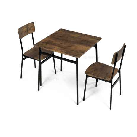 Set jídelní (1+2), MDF, dekor staré dřevo, černý kov