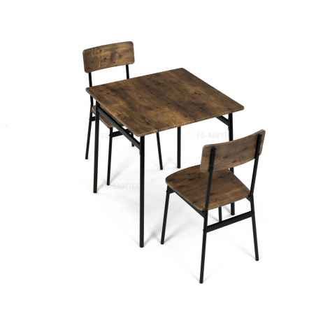Set jídelní (1+2), MDF, dekor staré dřevo, černý kov