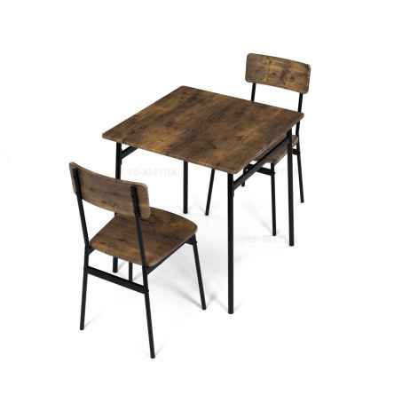 Set jídelní (1+2), MDF, dekor staré dřevo, černý kov