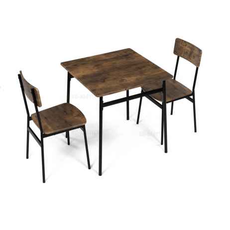 Set jídelní (1+2), MDF, dekor staré dřevo, černý kov