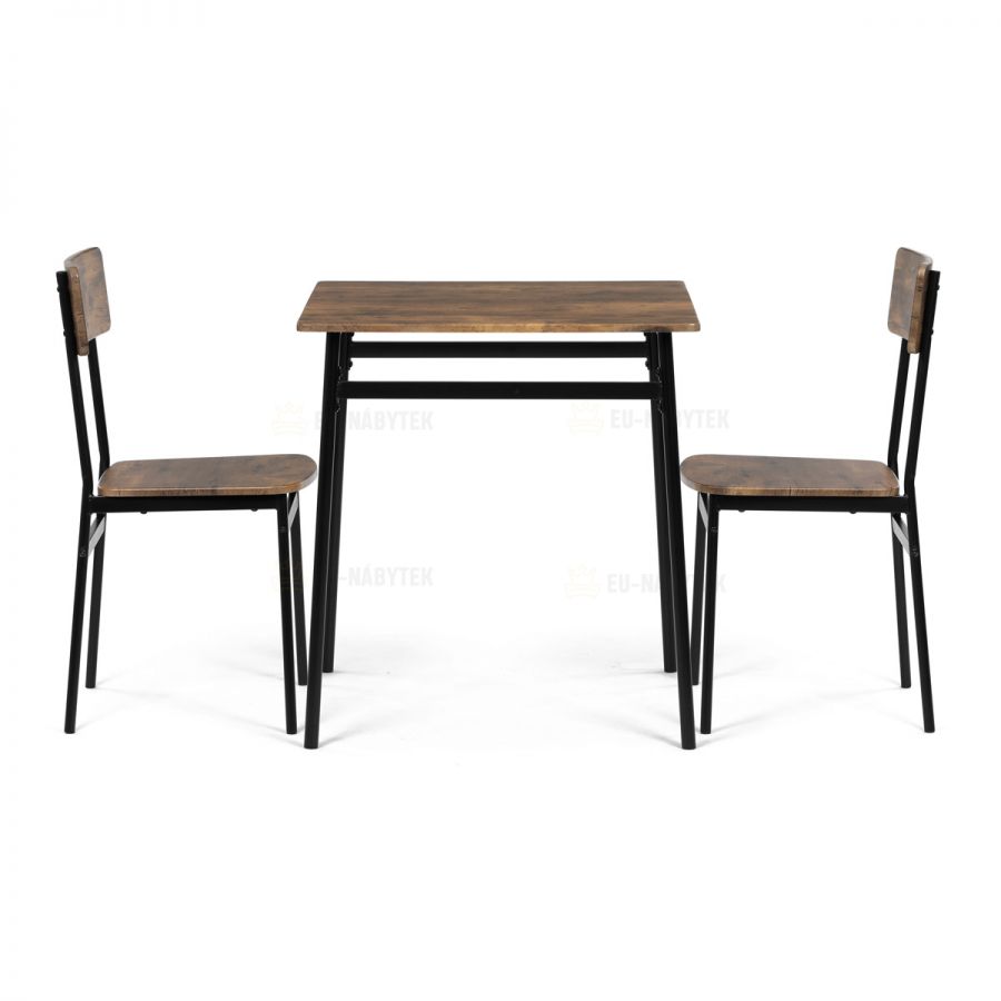 Set jídelní (1+2), MDF, dekor staré dřevo, černý kov