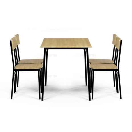 Set jídelní (1+4), MDF dekor divoký dub,černý kov