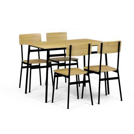 Set jídelní (1+4), MDF dekor divoký dub,černý kov