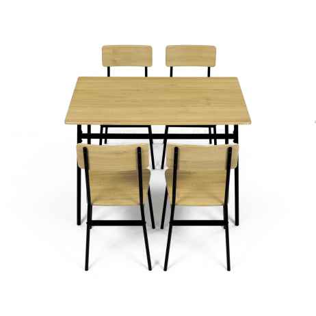 Set jídelní (1+4), MDF dekor divoký dub,černý kov