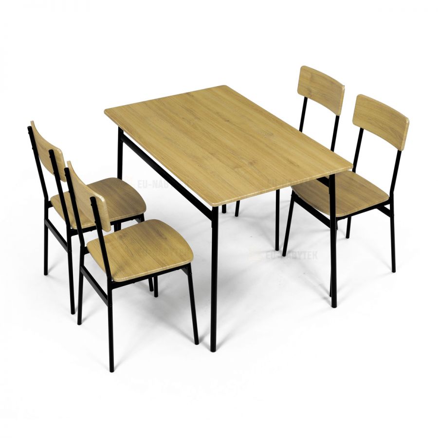 Set jídelní (1+4), MDF dekor divoký dub,černý kov