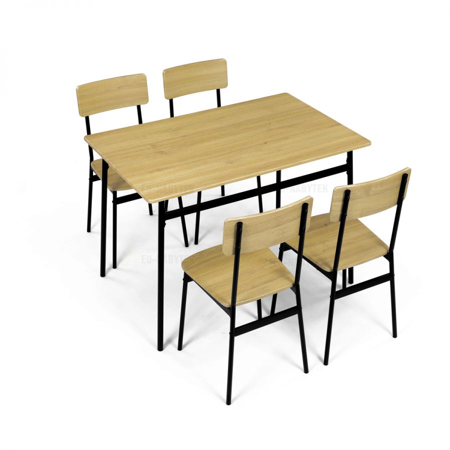 Set jídelní (1+4), MDF dekor divoký dub,černý kov