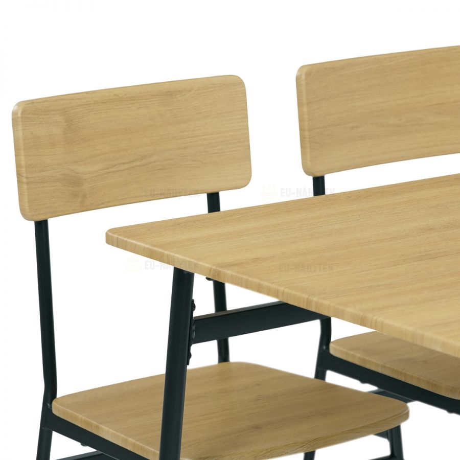 Set jídelní (1+4), MDF dekor divoký dub,černý kov