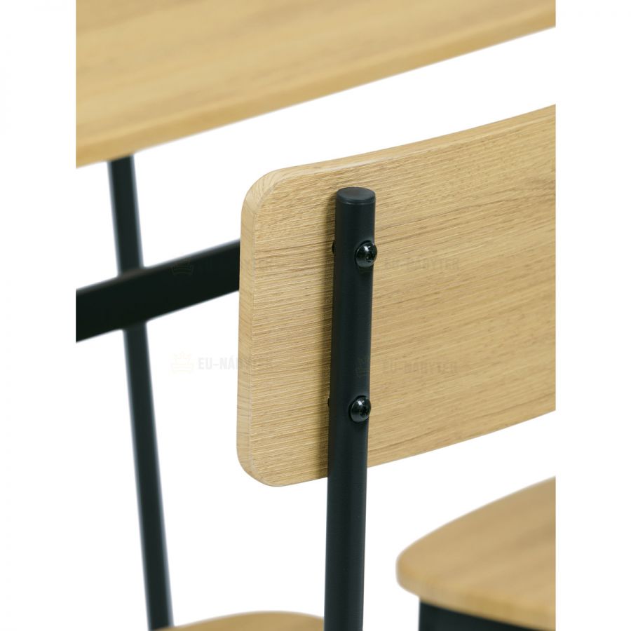 Set jídelní (1+4), MDF dekor divoký dub,černý kov