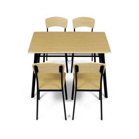 Set jídelní (1+4), MDF dekor dub, černý kov