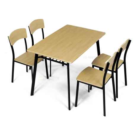 Set jídelní (1+4), MDF dekor dub, černý kov
