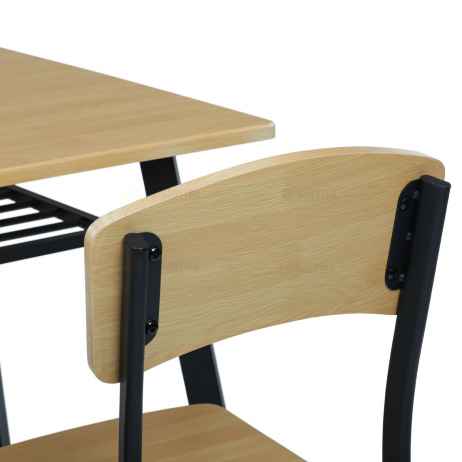 Set jídelní (1+4), MDF dekor dub, černý kov