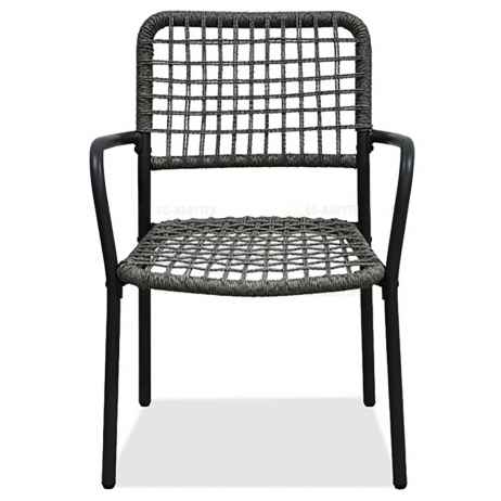 Balkónový set 1+2, stůl 60x60, židle umělý ratan barva antracit,  kov antracit