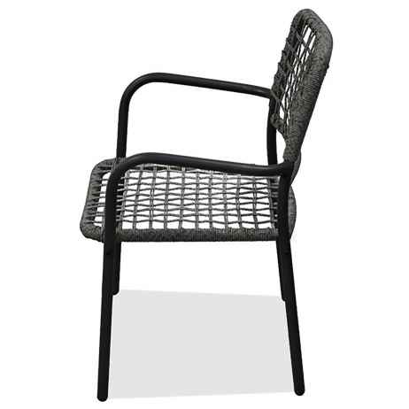 Balkónový set 1+2, stůl 60x60, židle umělý ratan barva antracit,  kov antracit