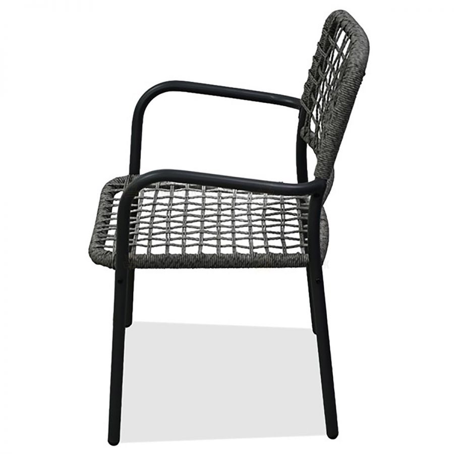 Balkónový set 1+2, stůl 60x60, židle umělý ratan barva antracit,  kov antracit