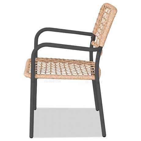Zahradní set 1+2, stůl 60x60, židle umělý ratan barva přírodní,  kov antracit