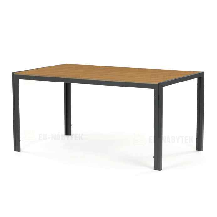 Stůl zahradní 150x90x73, deska polywood v dekoru dubu, šedá kovová konstrukce
