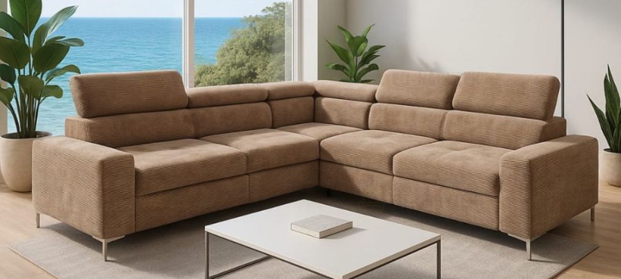 Rozkládací rohová sedačka LONGER II-R-II hnědá