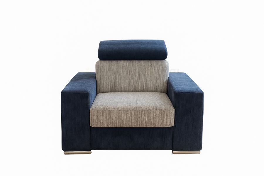 Křeslo BERTA šedá / modrá