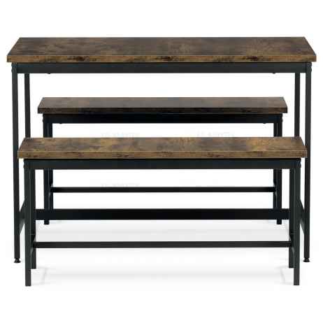 Jídelní set 1+2, rozměr stolu 110x60x75, rozměr lavice 98x30x47, MDF, barva staré dřevo