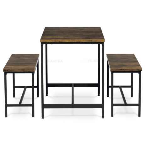 Jídelní set 1+2, rozměr stolu 110x60x75, rozměr lavice 98x30x47, MDF, barva staré dřevo