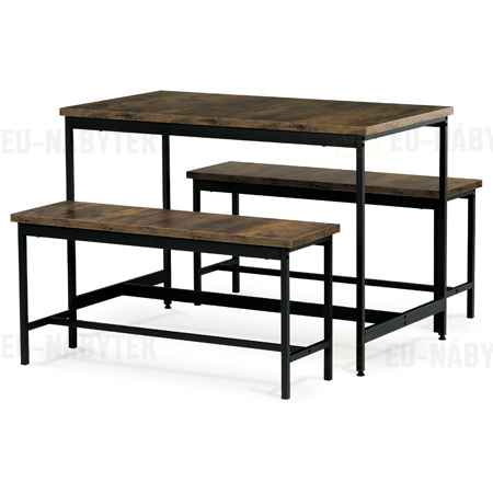 Jídelní set 1+2, rozměr stolu 110x60x75, rozměr lavice 98x30x47, MDF, barva staré dřevo