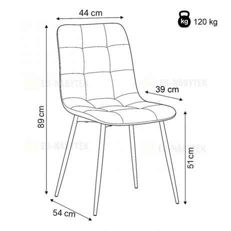 Židle jídelní, modrá sametová látka, nohy černý kov