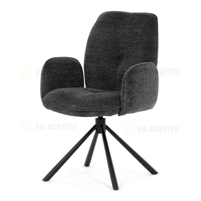 Jídelní židle, černá, hladká látka, DCH-D1330 BK2