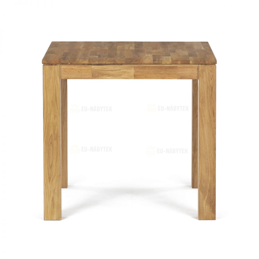 Jídelní stůl 80x80x75 cm, masiv dub bílý, povrchová úprava olejem, nohy 8x8 cm