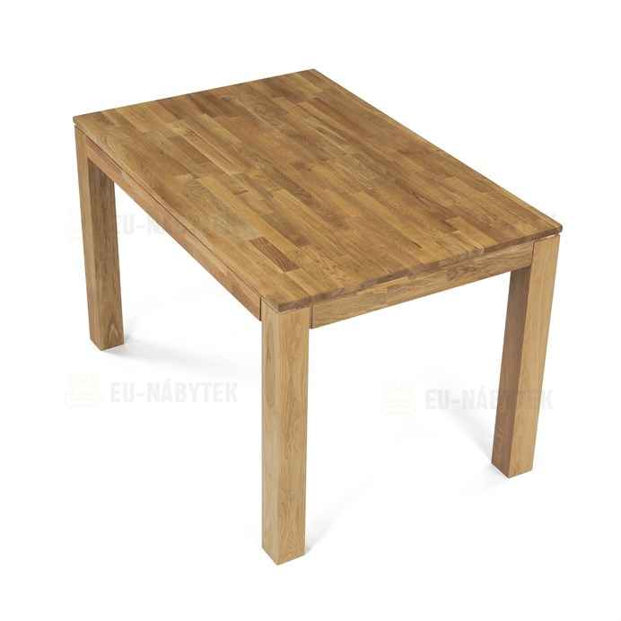 Jídelní stůl 120x80x75 cm, masiv dub bílý, povrchová úprava olejem, nohy 8x8 cm