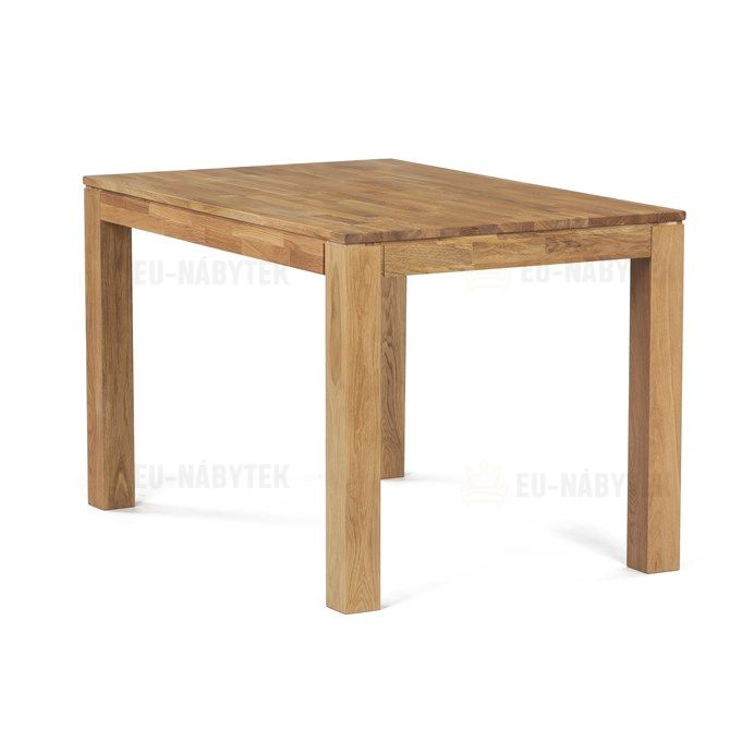 Jídelní stůl 120x80x75 cm, masiv dub bílý, povrchová úprava olejem, nohy 8x8 cm