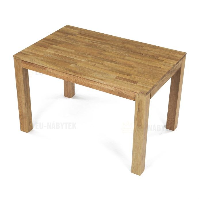 Jídelní stůl 120x80x75 cm, masiv dub bílý, povrchová úprava olejem, nohy 8x8 cm