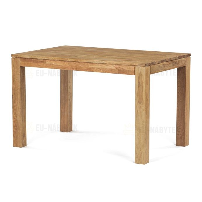 Jídelní stůl 120x80x75 cm, masiv dub bílý, povrchová úprava olejem, nohy 8x8 cm