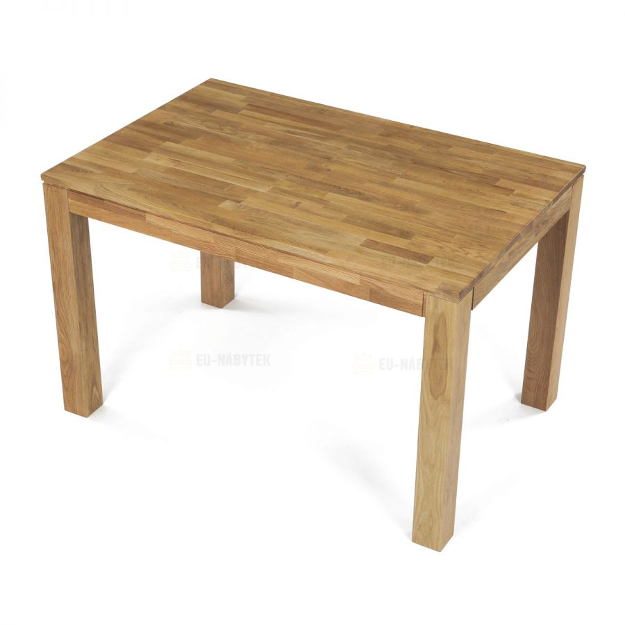 Jídelní stůl 120x80x75 cm, masiv dub bílý, povrchová úprava olejem, nohy 8x8 cm