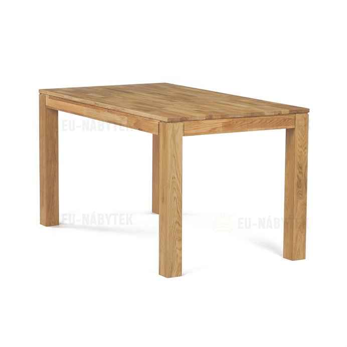 Jídelní stůl 140x80x75, masiv dub bílý, povrchová úprava olejem, nohy 8x8 cm