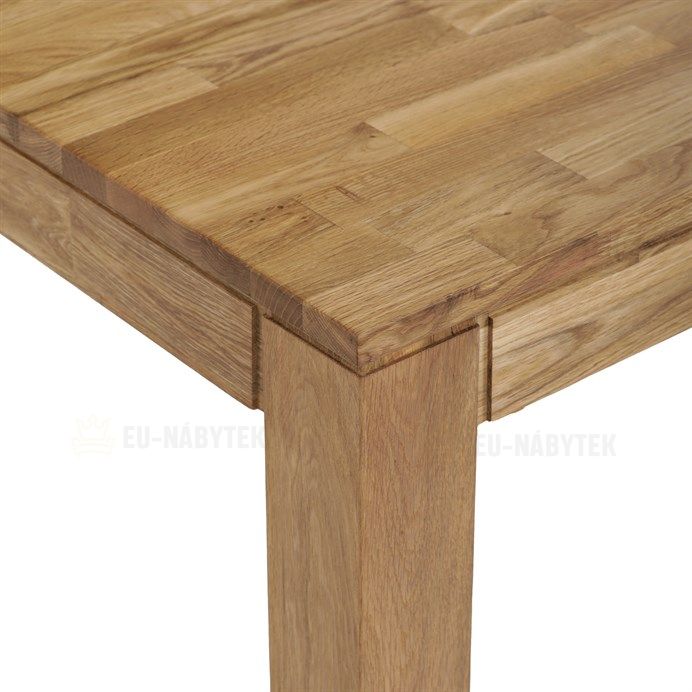Jídelní stůl 140x80x75, masiv dub bílý, povrchová úprava olejem, nohy 8x8 cm