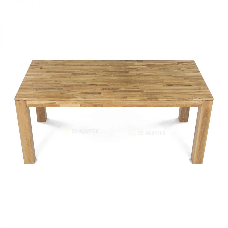 Jídelní stůl 180x90x75, masiv dub bílý, povrchová úprava olejem, nohy 10x10 cm