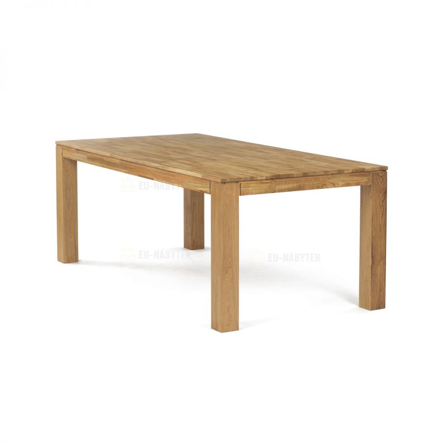 Jídelní stůl 200x100x75, masiv dub bílý, povrchová úprava olejem, nohy 10x10 cm