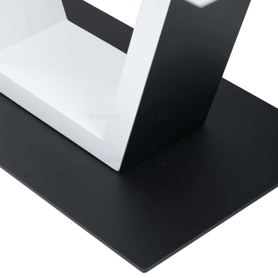 Stůl jídelní rozkládací 160+50x80x76,5, bílý matný lak, tvrzené sklo,