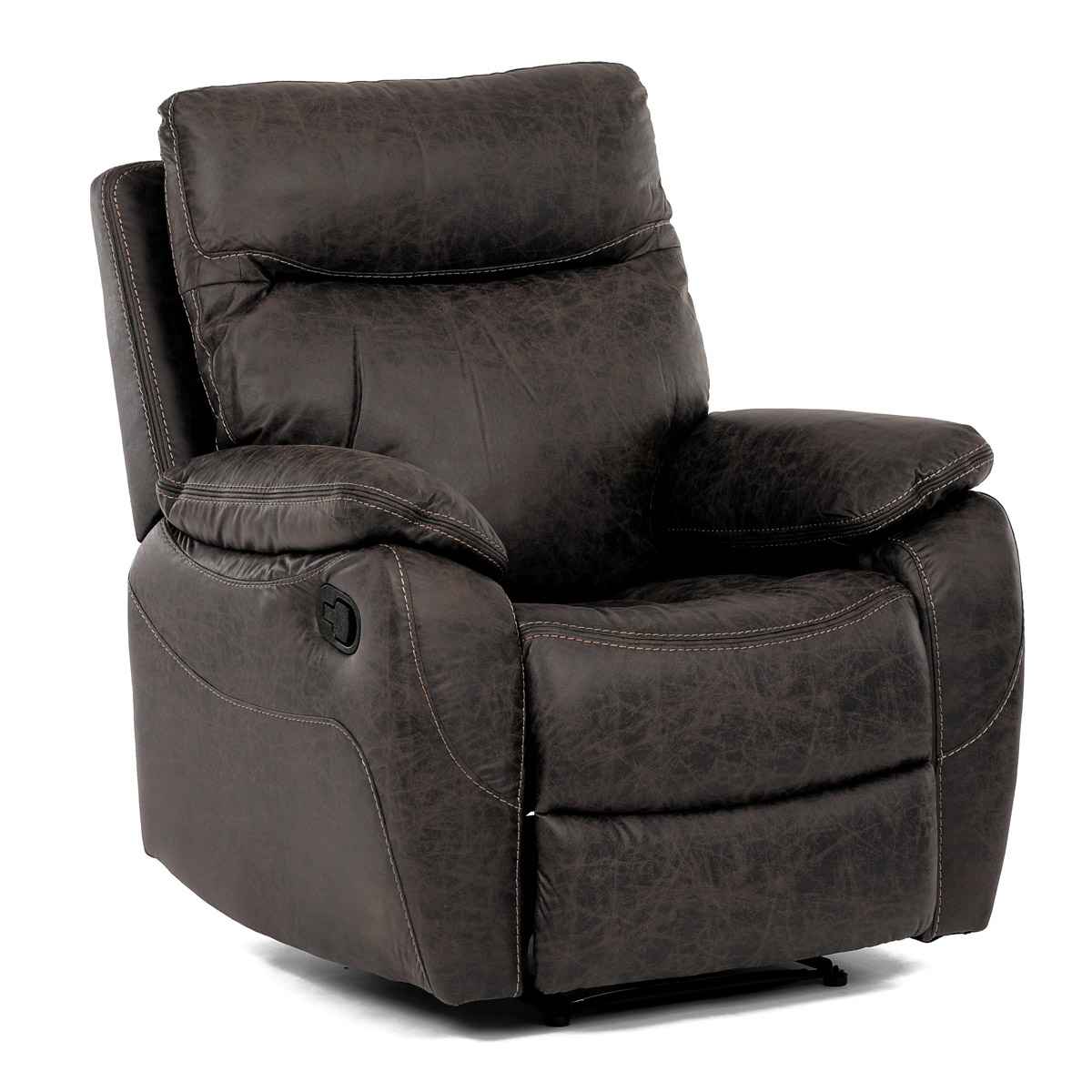 TV a relaxační křeslo s manuálním ovládáním, potah coffee látka v dekoru vintage